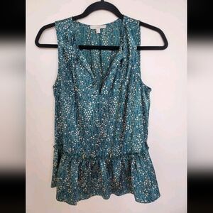 Joie Teal Sleeveless Top with Floral Print